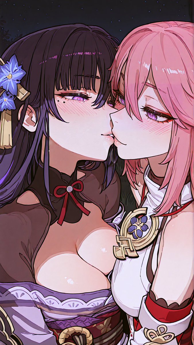 Fervor4_'s tweet photo. Preview of an upcoming set. 

 #NSFW #aiart #hentai #GenshinImpact #RaidenShogun #yaemiko #yuri https://t.co/F55KnNgLKM
