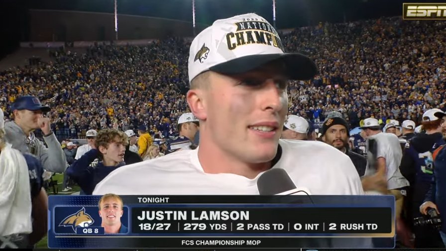 Justin Lamson started his career at Syracuse, then Stanford, before leading Montana State to a national championship!