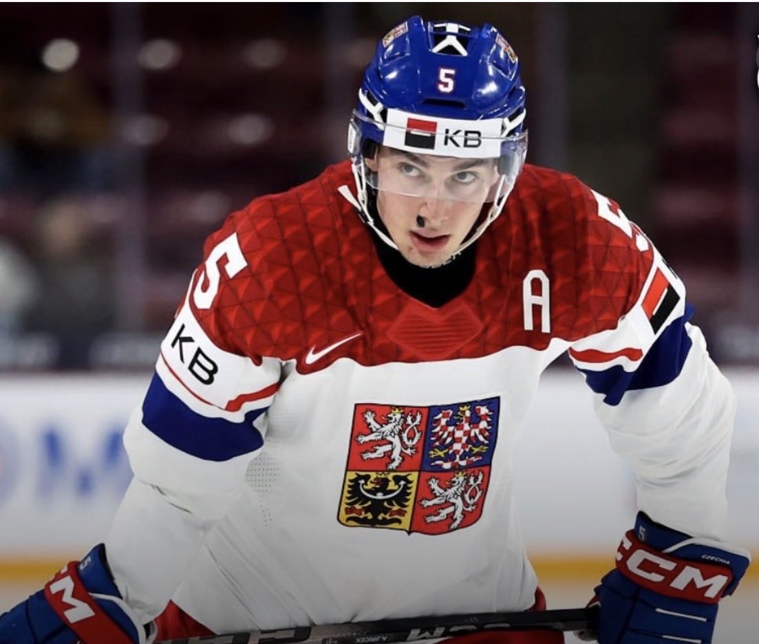 walsha's tweet photo. Czechia’s Adam Jiricek named the top defenseman of the 2026 World Junior Championships. https://t.co/CkQL9oOiEC