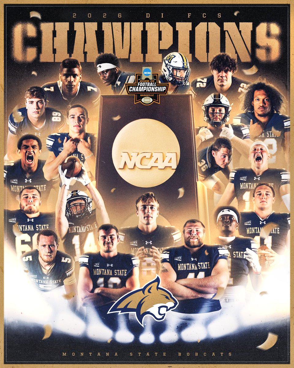 The Montana State Bobcats are National Champions for the second time in program history!!! 🏆🏈😸

(2) <a href="/MSUBobcats_FB/">Montana State Football</a> defeats Illinois State, 35-34 in OT.

#FCSChampionship