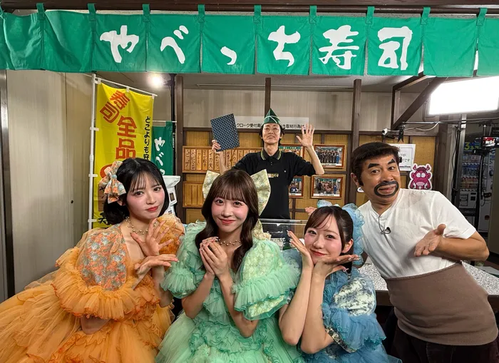 🧡#鎮西寿々歌 💚#櫻井優衣 🩵#真中まな