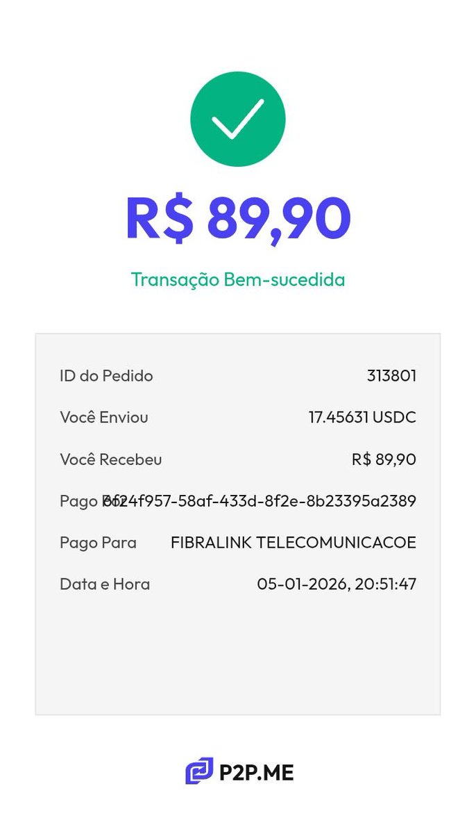 Vem com a <a href="/p2pmebrasil/">P2P.me Brasil</a> 4% de cashback em btc na conta de internet!!! Pingou até gorjeta hj, fast d+ o pagamento.
