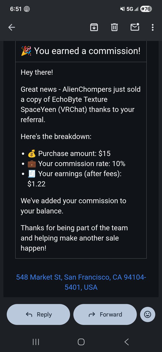wild_comissions's tweet photo. @AChompers 

Got this email from gumroad care to explain? https://t.co/lBK9ThcWxb