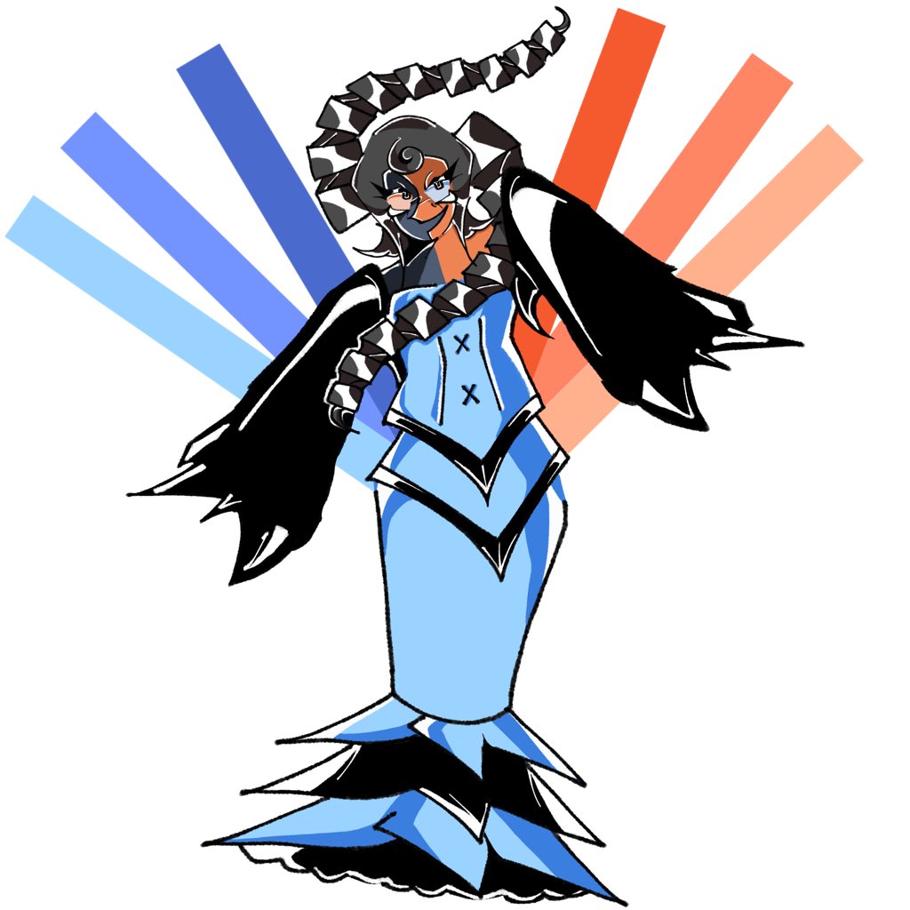 idiotic_eli's tweet image. mavis 💙🧡 #oc #cardinalrule