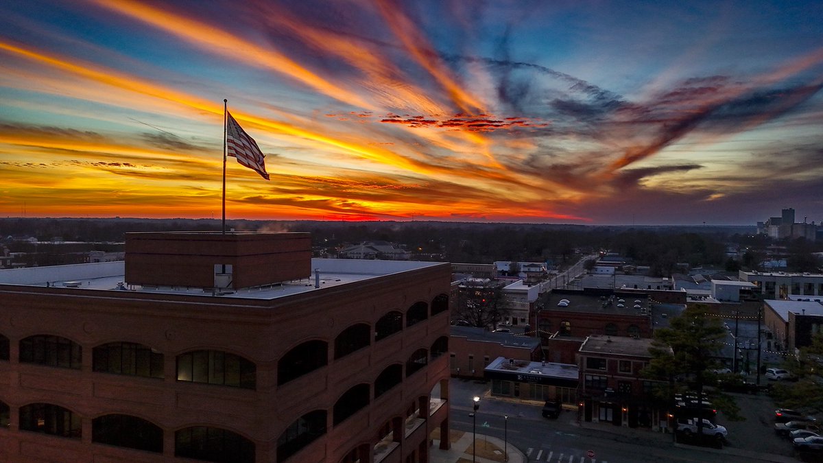 Beautiful sunset over downtown Jonesboro this evening!