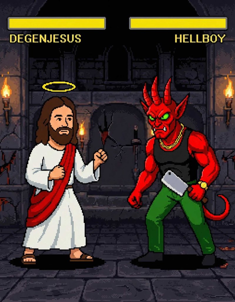 🔥 MoonSend Final Boss Fight 🔥

Heaven vs Hell
Faith vs Degeneracy
Who are you picking?

$HELLBOY 🆚 $DEGENJESUS
<a href="/MoonSenddotfun/">Moonsend.fun</a>