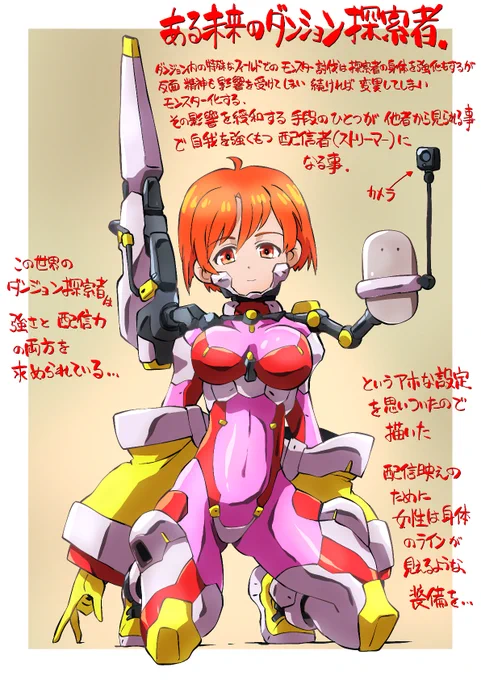 頭空っぽラクガキ1122
「オリジナル」で「よくあるダンジョン配信モノでの考察」
ダンジョン攻略と配信の整合性のパターンとして思いついた
ダンジョン内の魔素?により何もしないと人間はモンスターに変異してしまう。
自我を強く保つ一つの手段として他者から見られることの一手段が配信探索者 