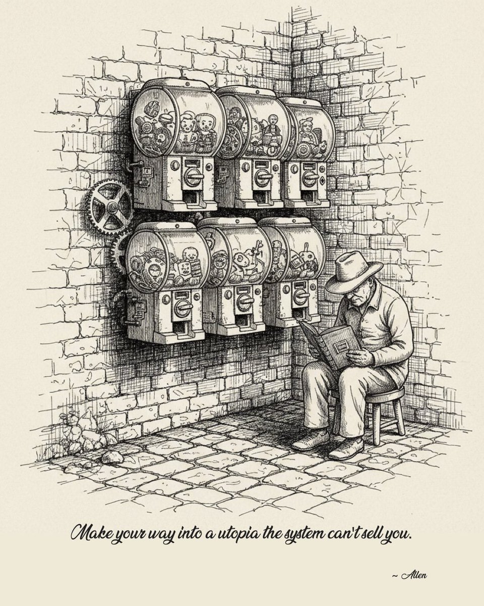 Make your way into a utopia the system can't sell you.