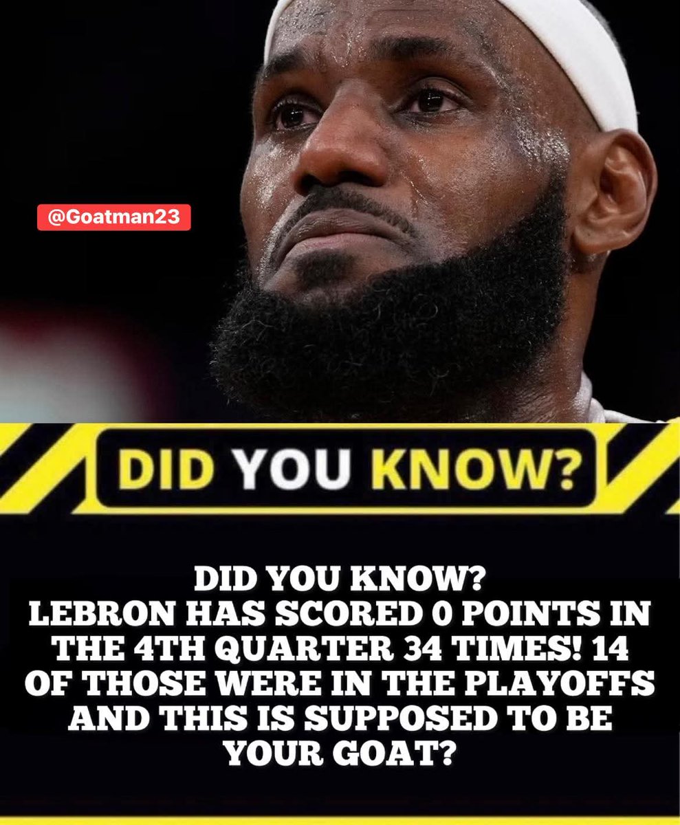 When discussing the most notable chokers in sports history, LeBron is is the prime example, he’s the face of choking 💯💯