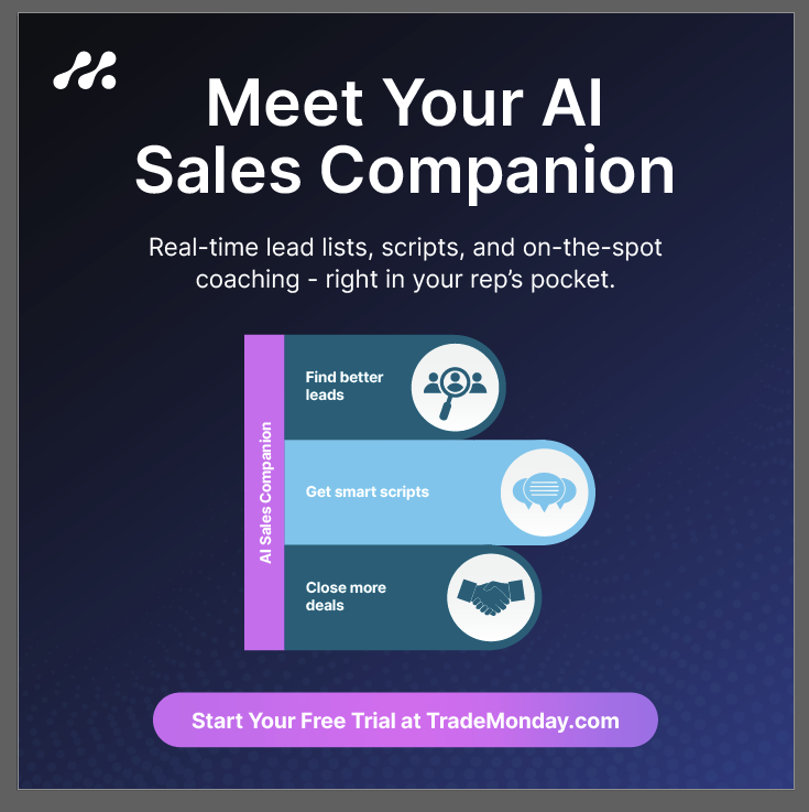 TradeMonday's tweet photo. Give your outbound reps an AI co-pilot. Our Sales Companion app builds high-quality lead lists, delivers personalized scripts on the spot, and coaches reps in real time. One client lifted conversions by 25%.

Equip your reps to win.

Free trial: https://t.co/zLsg3nDTbb

#SalesAI https://t.co/3DuLHJgNBw