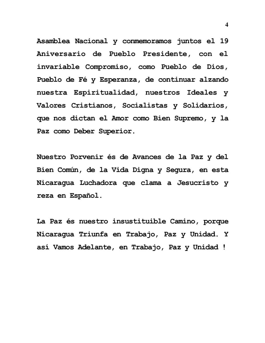 🔴📄✍️ Palabras Iniciales Compañera Rosario 
Declaraciones de hoy Lunes 5 de Enero 2026 : Nicaragua Triunfa en Paz y Unidad, 19/Pueblo Presidente. #Nicaragua 🇳🇮✨ #UnidosEnVictorias