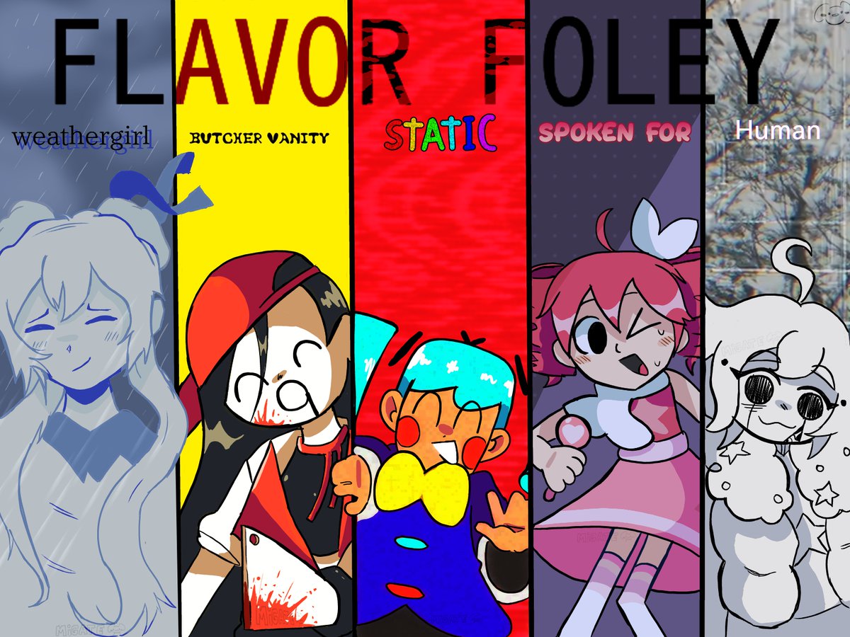 Migate12354's tweet image. Drawings of some of Flavour Foley's songs
I hope you like it        :D

#flavorfoley_fa #flavorfoley