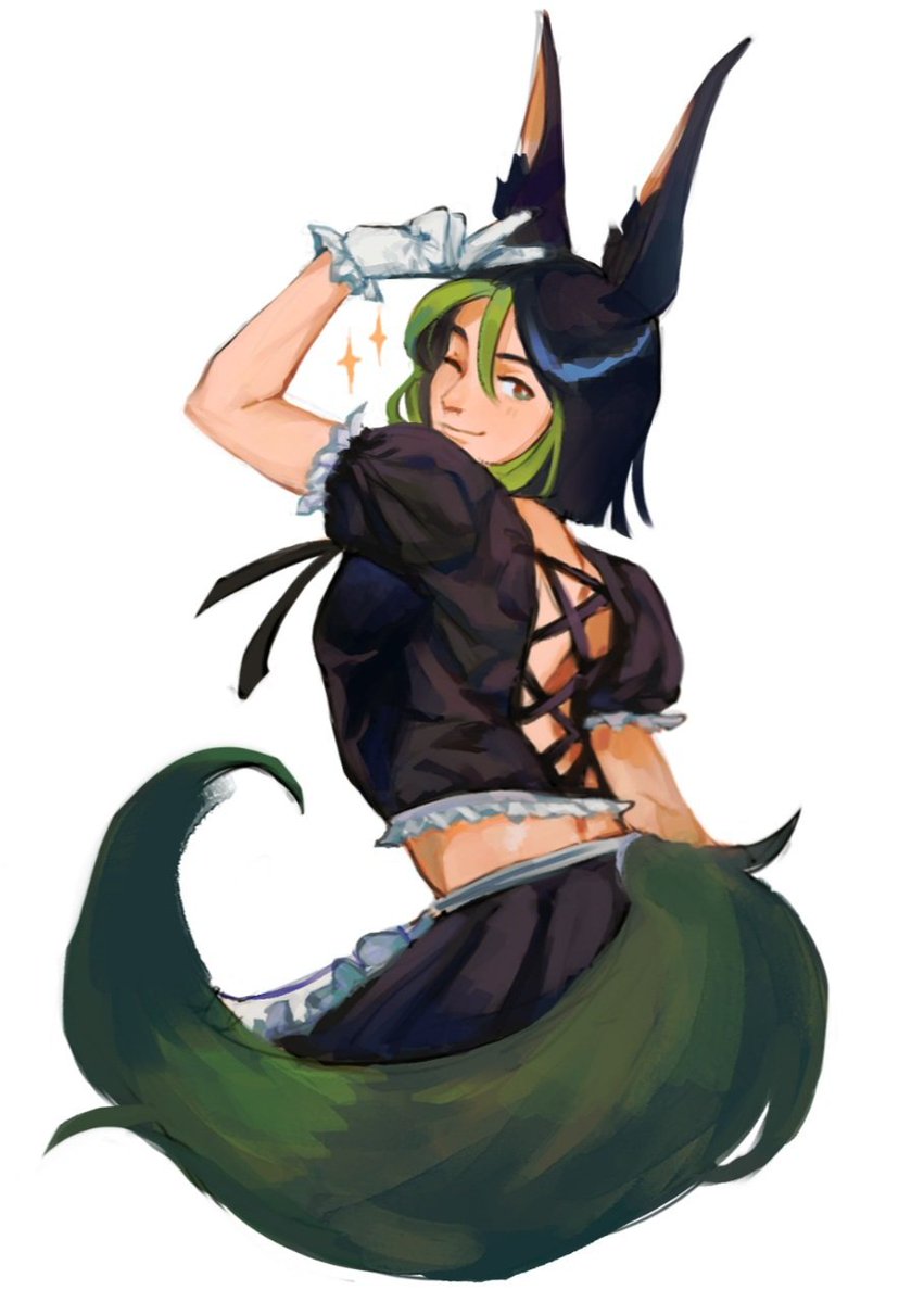 maewsunn's tweet image. Tighnari maid ദ്ദി ˉ͈̀꒳ˉ͈́ )✧💚🐛 !!! 
#Tighnari #GenshinImpact #genshinimpactfanart