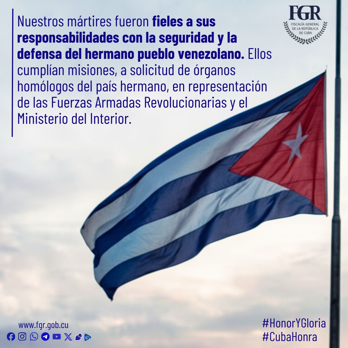 #HonorYGloria
#CubaHonra