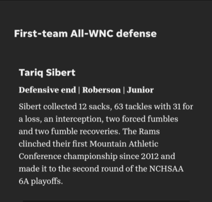 Blessed to be All-WNC First team defense 🙏🏾.  #fypシ #Football #blessed <a href="/Coach_Overman/">Tee Overman</a> <a href="/PrepRedzoneNC/">Prep Redzone North Carolina</a> <a href="/EvanGerike/">Evan Gerike</a> <a href="/CoachKnightNC/">Todd Knight</a> <a href="/Coach_Mattix/">Kurt Mattix</a> <a href="/ThisIsBrock4444/">Coach Brock Pursley</a>