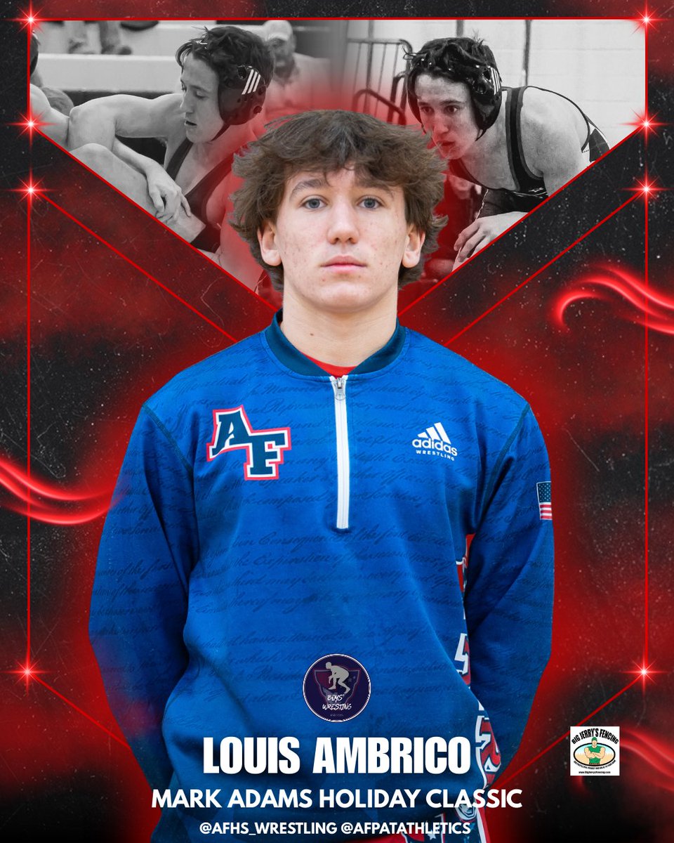AFPatAthletics's tweet image. Ahead of this Wednesday's home match vs. Panther Creek, we want to give a shout out to Louis Ambrico. Louis finished 4th at the Mark Adams Holiday Classic (132lbs.) Way to go! Let's carry that moment into the new year! #PatFam #RepAFHS
