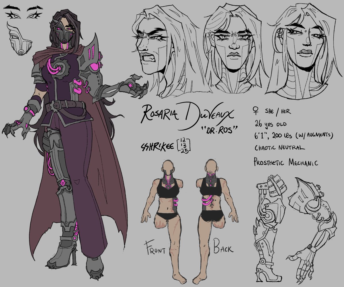sshrikee's tweet photo. yes i 100% just frankensteined viktor and renata for this design leave me alone it was my art final

(⬇️development in replies)
#oc #characterdesign https://t.co/N1oN7OVOl0