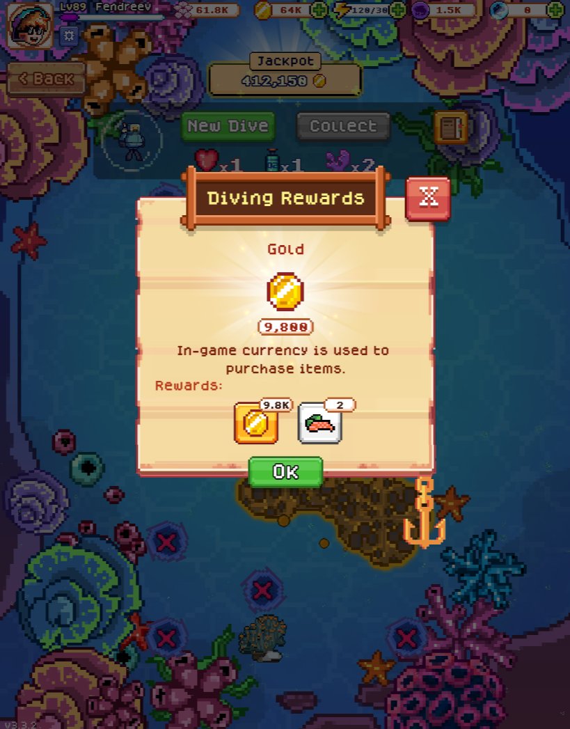 Fendreev's tweet photo. Gn Guys! We spent 2.5k gold and earned 9.8k 🤯 The diving mode is awesome! 
Come play here: https://t.co/QnaYdSpTH7
@FishingFrenzyCo #FishingFrenzy #KindCreator #RoninCreator #WebGaming #Web3Creator https://t.co/0BDDHaUyWU