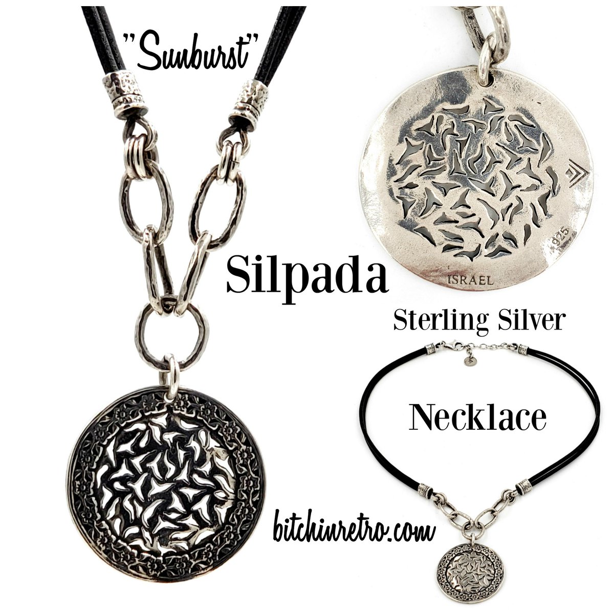 RetroCEO's tweet photo. #Silpada sterling silver pendant #necklace in the "sunburst" pattern with awesome #bohemian vibe. Filigree #style cutouts, silver links and a leather cord all work together for a timeless piece that will serve you for years to come.
#bitchinretro #gifts
https://t.co/xqcYRcv9il https://t.co/cEeSkcfoSo