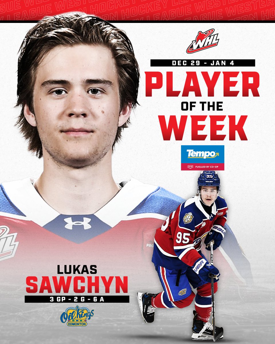 The King gets his crown!

<a href="/EdmOilKings/">x - Edmonton Oil Kings</a> forward Lukas Sawchyn has been named the Tempo #WHLPlayeroftheWeek for the week ending on January 4, 2026.

📝 | tinyurl.com/2a36vfyj
