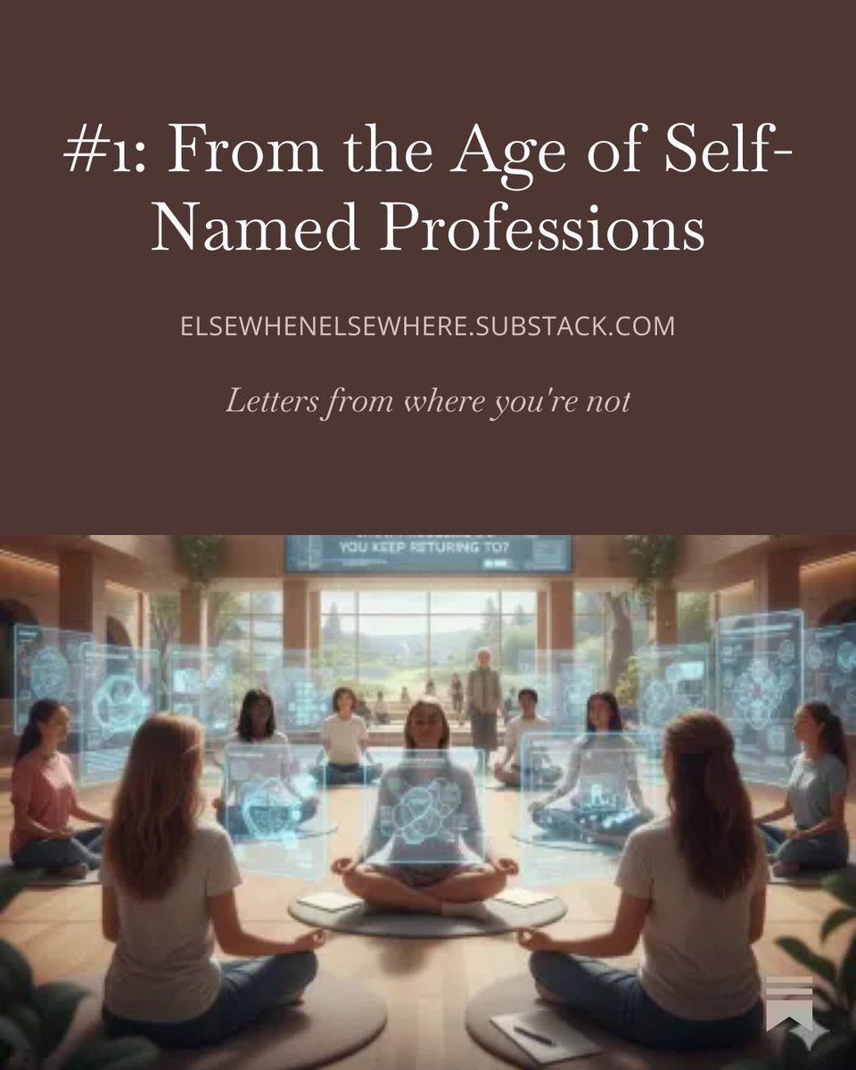 新しいSubstackのエピソードを配信しました。

#1: From the Age of Self-Named Professions open.substack.com/pub/elsewhenel…