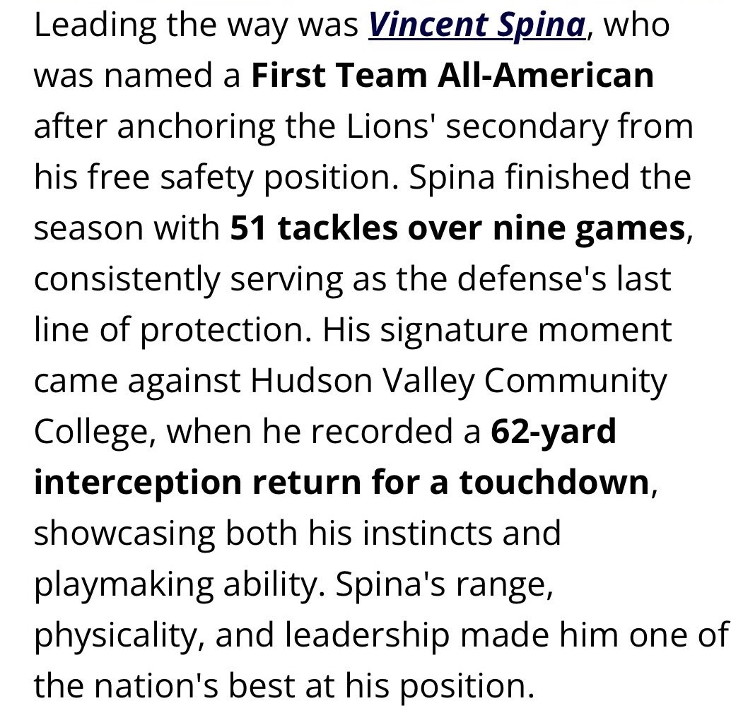 VincentSpina29's tweet image. First Team All-American🙏🏻