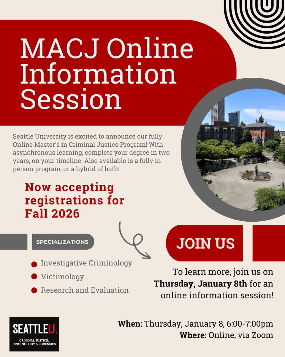 SeattleU Criminal Justice, Criminology & Forensics tweet media