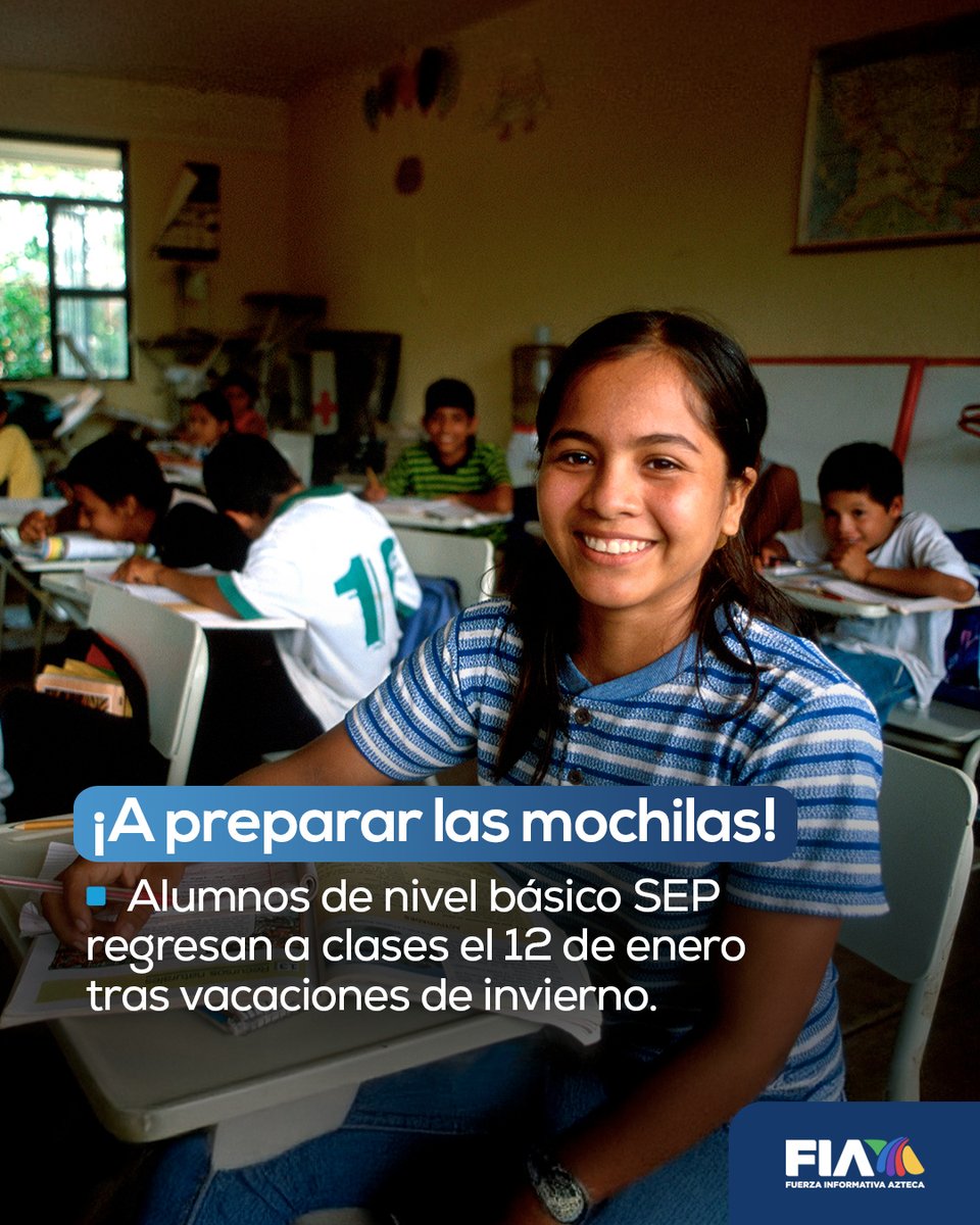 AztecaNoticias's tweet photo. ¿Cuándo terminan las vacaciones?

Comienza la cuenta regresiva para que los estudiantes de preescolar, primaria y secundaria regresen a clases. 

https://t.co/uzj0nUok6L https://t.co/er1trcCi6A