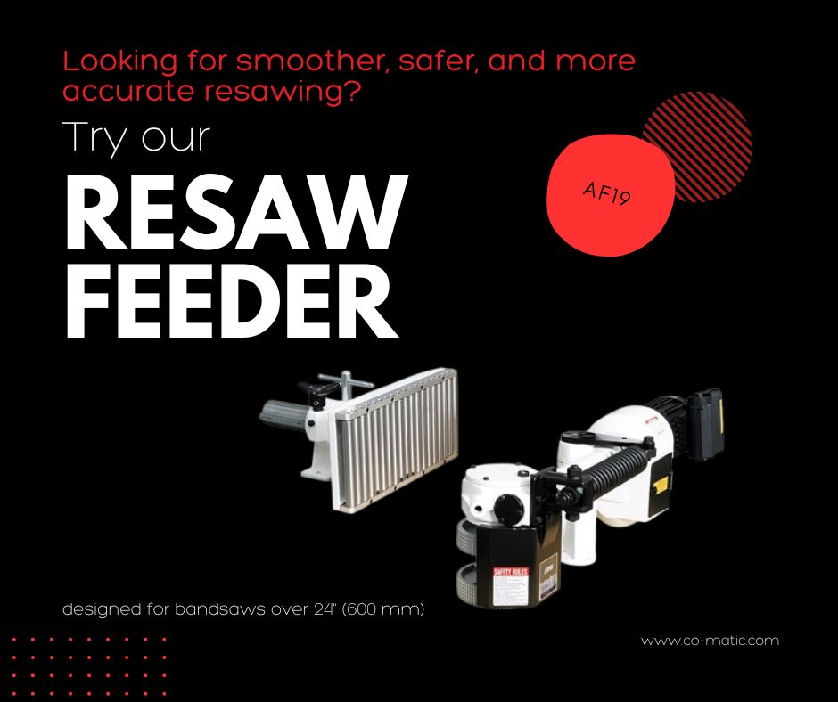 comaticltd's tweet photo. 🚀 Boost Your Resaw Performance with AF19

Looking for smoother, safer, and more accurate resawing?
Meet the AF19 Resaw Feeders, designed for bandsaws over 24" (600 mm).

🔹 AF19: Spring-loaded design with scaled roller fence for smooth, consistent resawing

 #BandsawFeeder https://t.co/EdZCAXvEf5