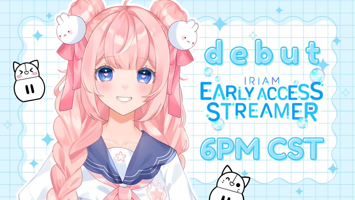 ₊˚︶︶ꔫ︶︶‌｡˚ Announcement ₊˚︶︶ꔫ︶︶‌｡˚

Ready to begin your shoujo story with me and #JumpOnIRIAM ?

I am Mii!! The one and only self proclaimed shoujo heroine who will be debuting this weekend as an #IRIAMEarlyAccess streamer💖

🗓️DEBUT DATE: January 10th
⏰TIME: 6PM