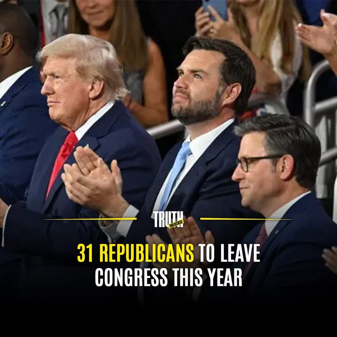 Niveles históricos de salida de legisladores republicanos... el partido está acabado. Bien. Que se jodan. Los demócratas tendrán la mayoría y sin duda destituirán a Trump en 2027. Guarda este post.