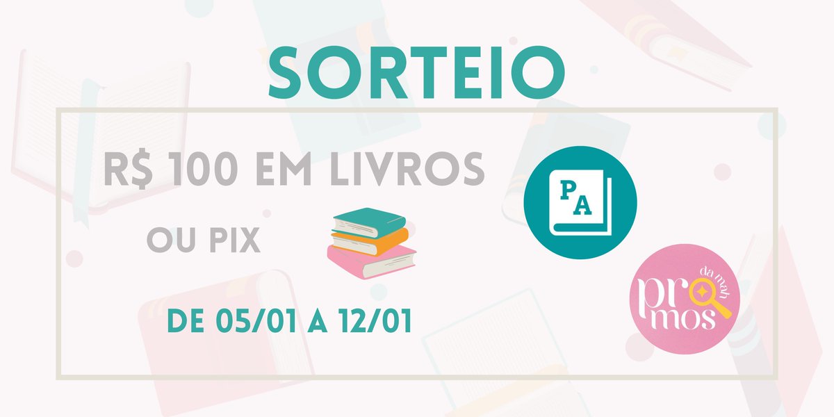 ✨ SORTEIO ✨

🎁 Prêmio: R$ 100 em livros ou PIX

❗️Regras:

↪️ Seguir <a href="/PromosdaMah/">🔎 Mah</a> e <a href="/PromosDiversas/">Promoções diversas 🛒</a>
↪️ Dar RT no tweet do sorteio

👉🏻 Data de término: 12/01

❤️ Boa sorte! ❤️
