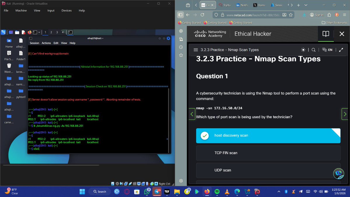 Alhaji_larosh29's tweet image. Learning Nmap port scanning, different scan types, and enumeration techniques to gather about detailed info about a target system and identify security weaknesses.
#CyberSecurity #PenetrationTesting