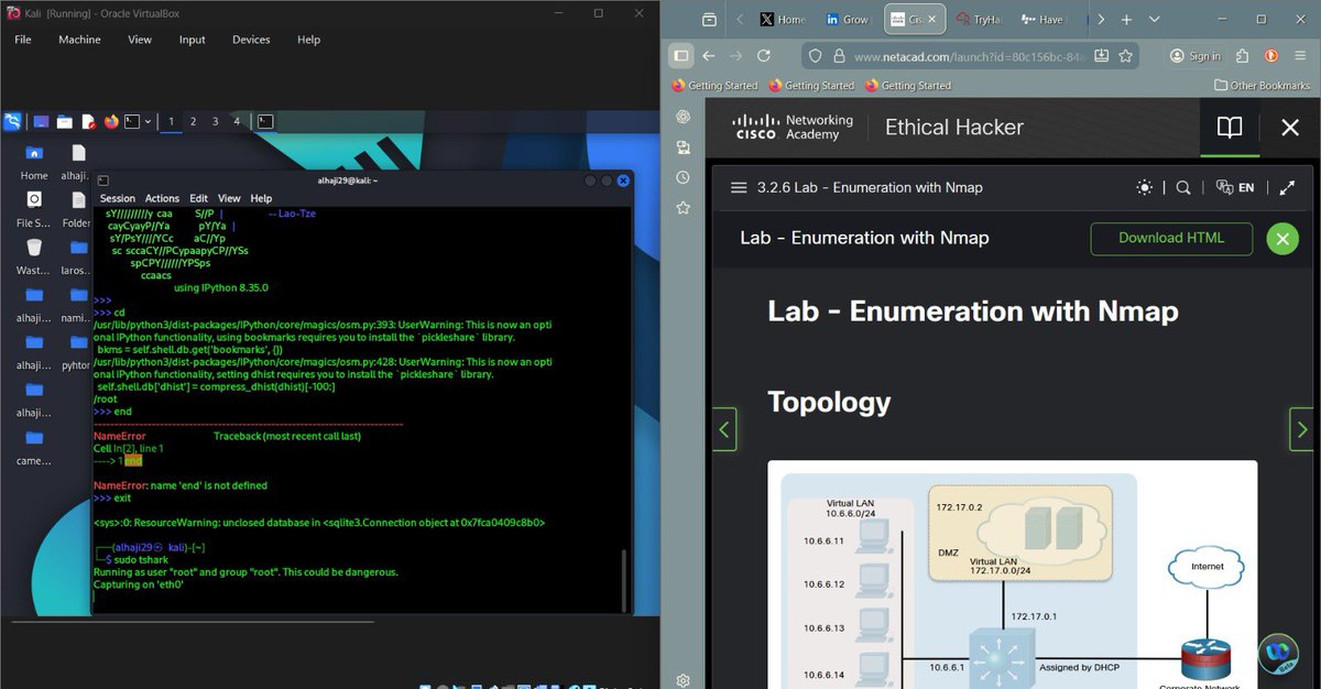 Alhaji_larosh29's tweet image. Learning Nmap port scanning, different scan types, and enumeration techniques to gather about detailed info about a target system and identify security weaknesses.
#CyberSecurity #PenetrationTesting