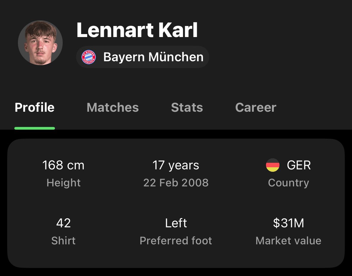 <a href="/MadridXtra/">Madrid Xtra</a> <a href="/SkySportDE/">Sky Sport</a> He's 17, so I think it's natural for him to say things like that. Look at ourselves at that age, we want to express ourselves honestly to the world. I'm sure Kompany and the senior players understand that.