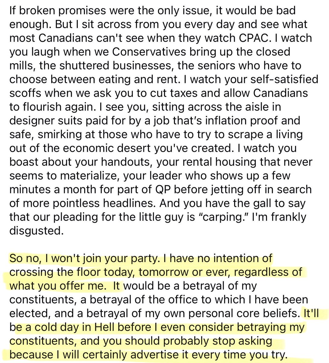 So, another Conservative MP ( <a href="/ScottAndersonMP/">Scott Anderson</a> ) has been approached by the Liberals in a bid to get him to cross the floor to quench their thirst for ultimate power. 

It’s obvious they’re being sketchy &amp; offering bribes. This is so gross but not surprising. This MP should post