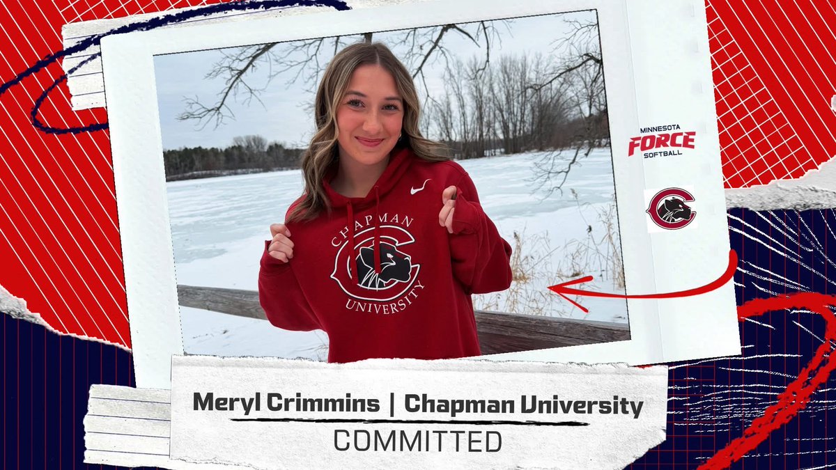 ForceSoftballMN's tweet image. 𝐂𝐨𝐦𝐦𝐢𝐭𝐭𝐞𝐝.

We want to congratulate Meryl Crimmins on her commitment to play softball at Chapman University!

We can't wait to watch you thrive as a Panther❗️

#CreatingChampionsForLife
