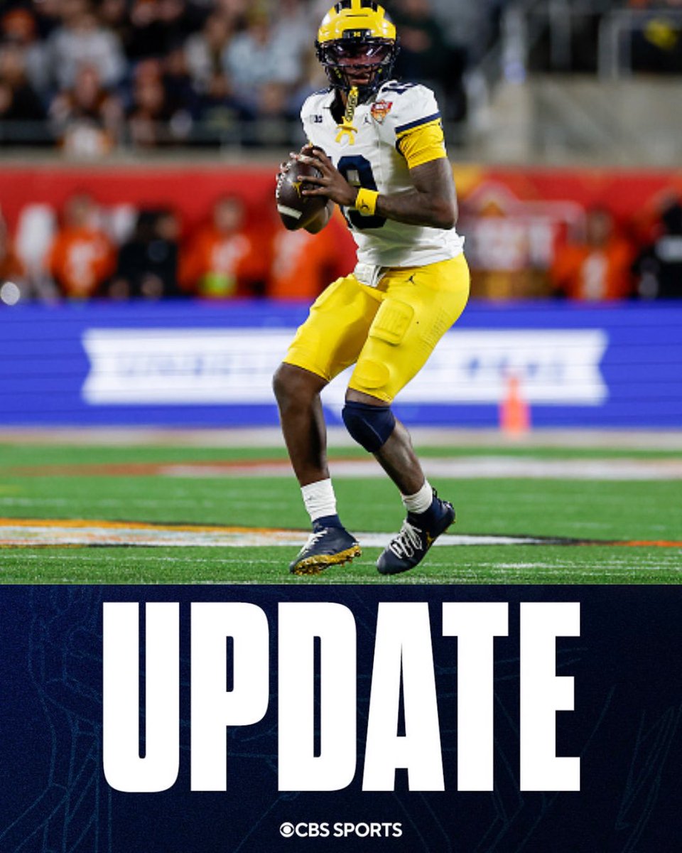 mzenitz's tweet photo. Michigan star QB Bryce Underwood plans to remain with the program under new head coach Kyle Whittingham, sources tell @CBSSports https://t.co/voEfsL3ls9