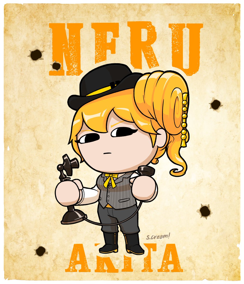 No es que Neru tenga mucho dinero, su apariencia se debe a su cargo, contestar las llamadas que recibe el banco del pueblo. Pareciera que nació para dicho trabajo.
📞
📞
📞
#neru #akitaneru #digitalart #digital #oldwest