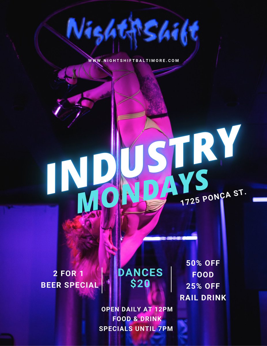NightShiftBalt's tweet photo. Monday is the new Funday 😝 come see your favorites !! $20 dances and BOGO beer 🍻 1725 Ponca st. 📍 https://t.co/A2NRlLb1Ip
