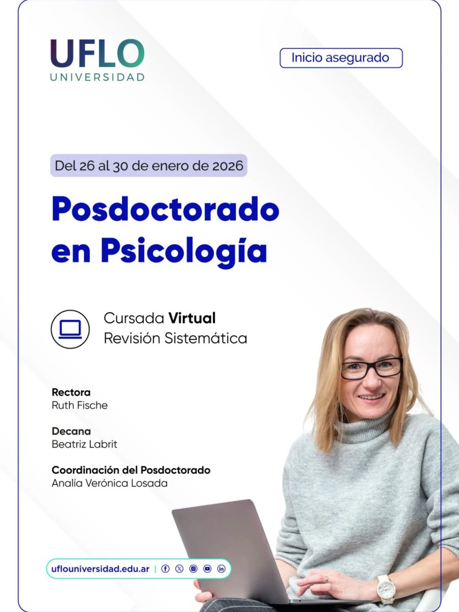 Amroman1's tweet photo. Con enorme orgullo quiero contar que formaré parte del cuerpo docente del Postdoctorado en Psicología.
Fui egresado de la primera edición, una experiencia académica y humana que marcó profundamente mi recorrido.

Gracias por la confianza   @UFLOuniversidad https://t.co/0pUFl0KyZS