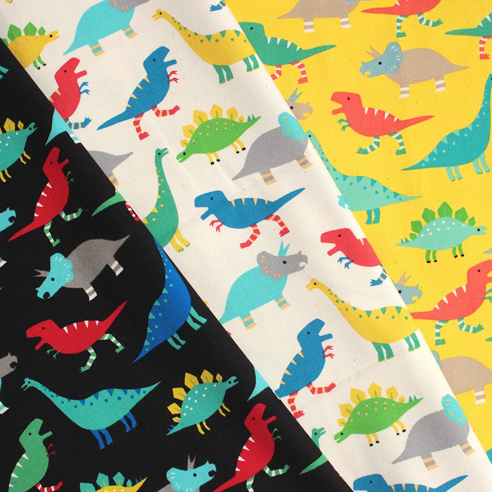 🦖おすすめ商品 未晒しコットン オックスプリント生地 50cmカット 動物