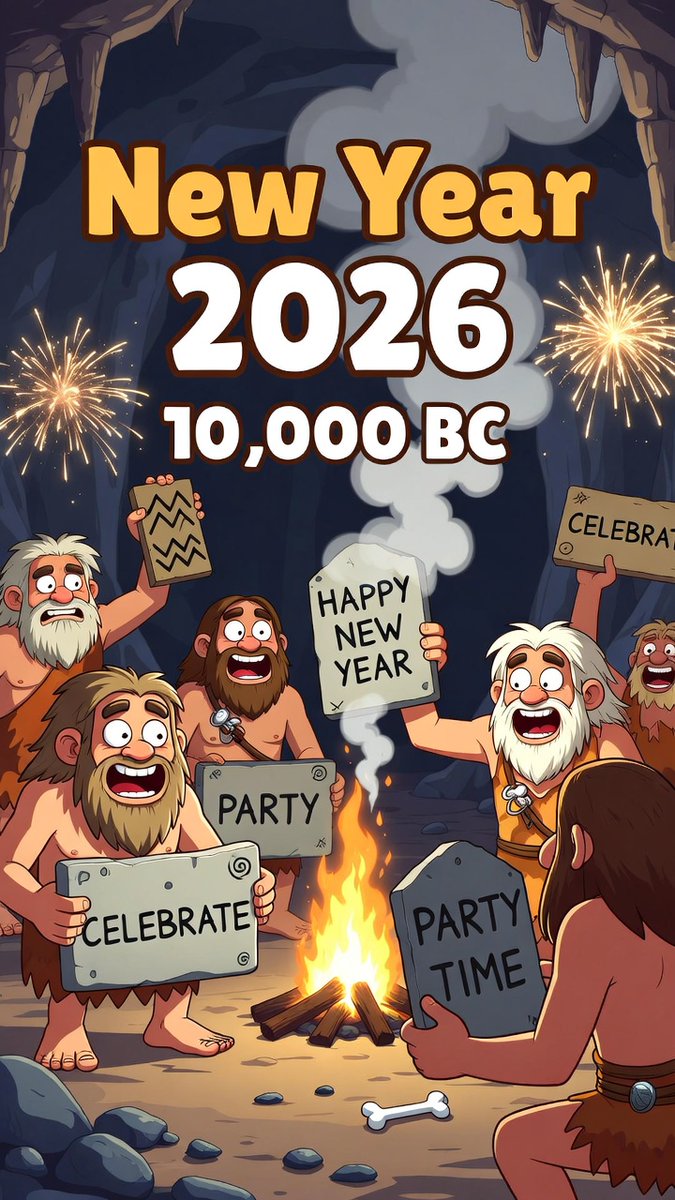 Cavepunkgame's tweet photo. A belated Happy New Year -7974!!!

Actually, we have no idea what year it is or what the word "Year" actually means, but hey, lets's have fun and hit a stone with a stick a few times to celebrate! 

#cavepunkgame #GamingNews #HappyNewYear2026 https://t.co/PMgJo1jDPe