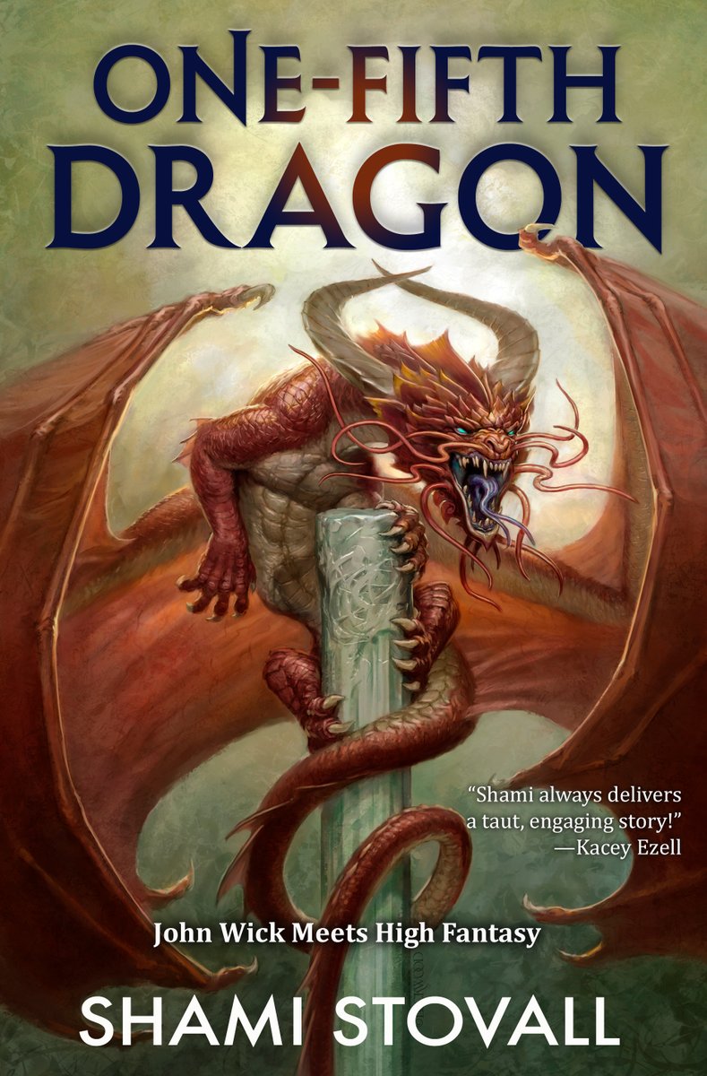 GameOverStation's tweet image. My book, One-Fifth Dragon, releases August 4th! 🎉🥳📘 Here is the official cover, done by the EXTREMELY talented Todd Lockwood!! O.O (He did the dragons for the 3.5 monster manual!!)

I'm SO HYPED. Todd does amazing work, and the details on this cover are cray-cray.