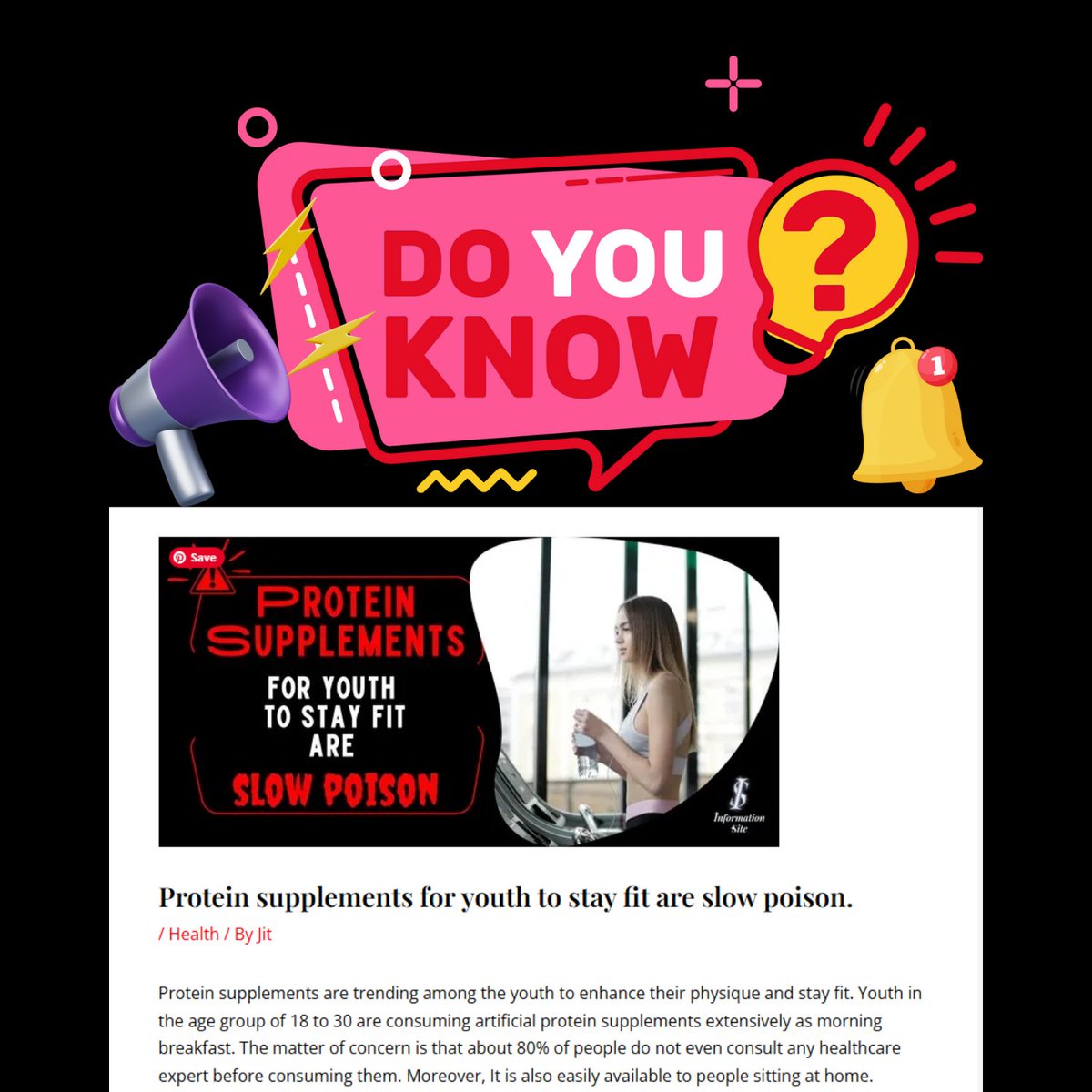 Infosite4u's tweet photo. Do you want to build your muscles and are looking for the best protein supplements?
Then this post is for you. Read it by clicking the link.
https://t.co/mXNiy3clbB
#InformationSite
#doyouknow #DidYouKnow #YouthPower #bestprotein #goodprotein #wantto #proteinsupplements https://t.co/WIEgNoHPU2