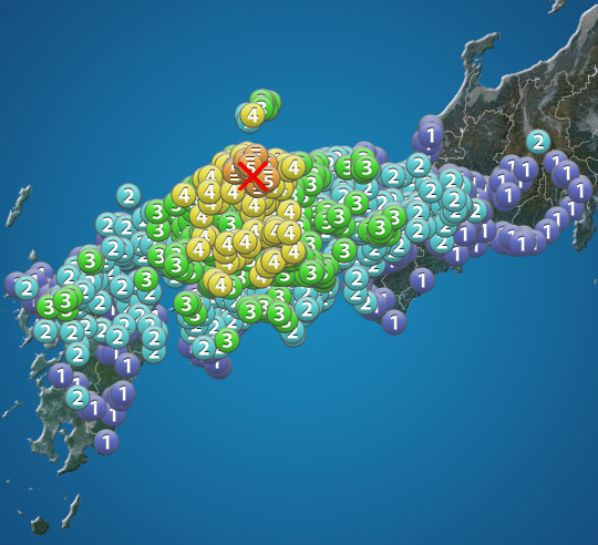 wni_jp's tweet image. 【地震情報】
1月6日 10:18 震度5強
震源：島根県東部 M6.2 深さ約10km
この地震による津波の心配はありません。
weathernews.jp/s/topics/20260…