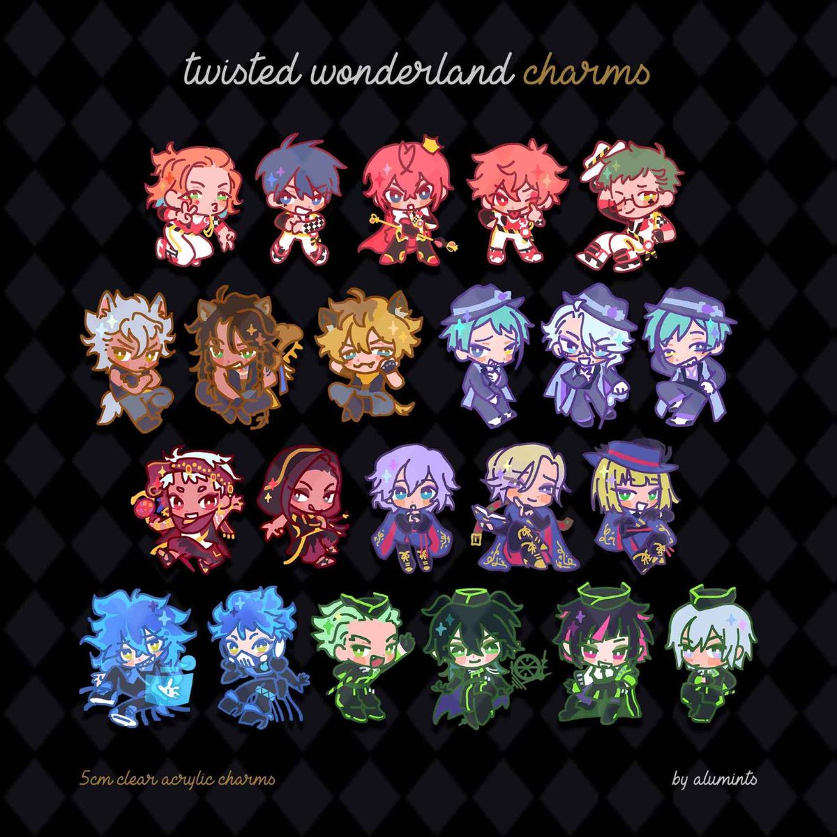 new twst charm designs! 🖤 #ツイステ