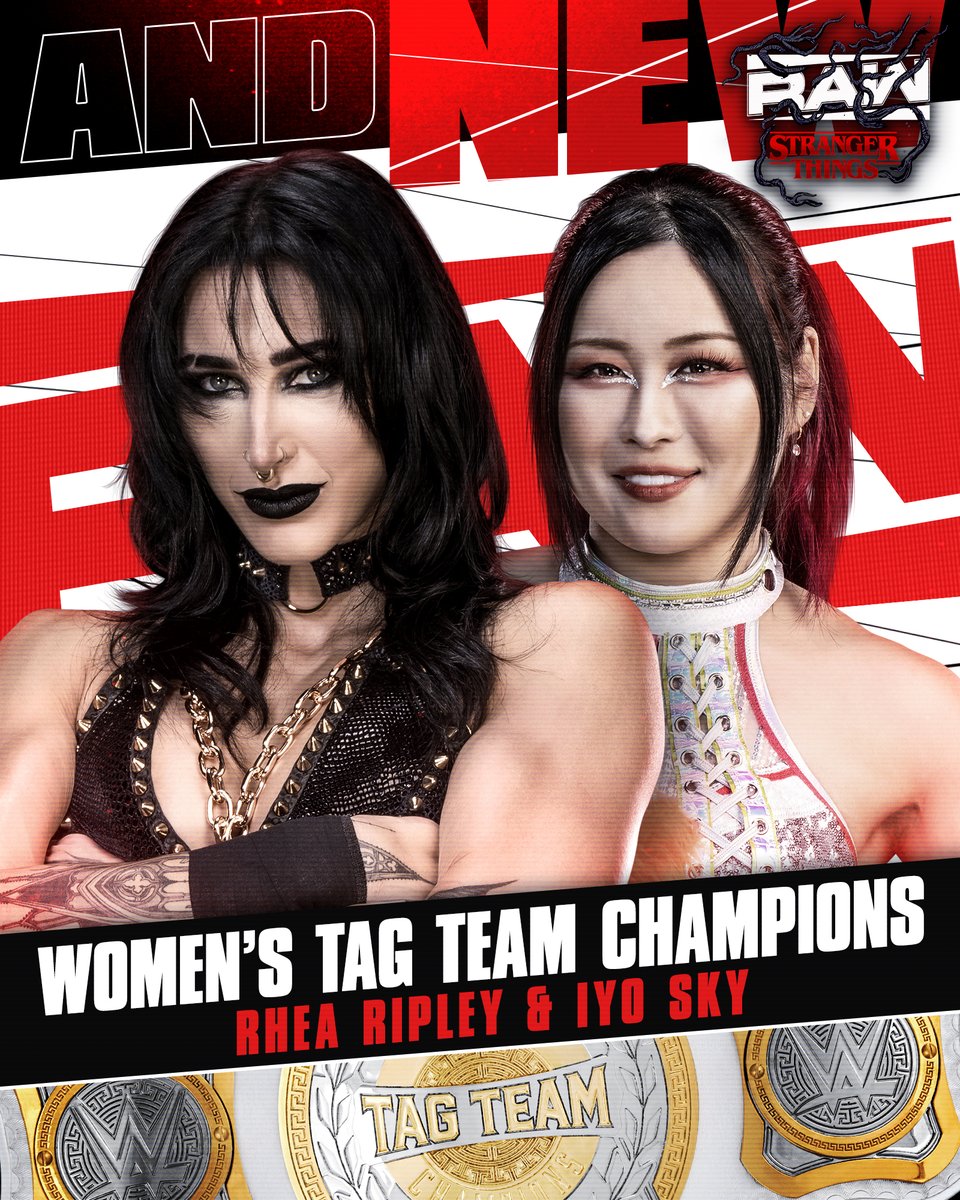 WWE's tweet image. #ANDNEW

RHIYO ARE THE NEW WOMEN’S TAG TEAM CHAMPIONS!!! 😤

@RheaRipley_WWE x @Iyo_SkyWWE