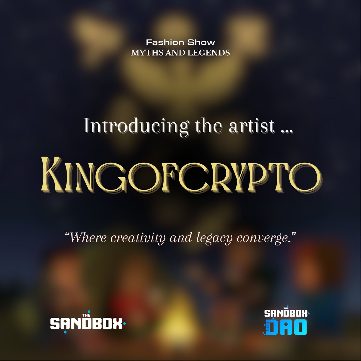 #SandFam
<a href="/KiNG_0f_Crypto/">King</a> shows work in this fashion show, joining the overall lineup. 
<a href="/TheSandboxGame/">The Sandbox</a> <a href="/TheSandboxDAO/">The Sandbox DAO</a> <a href="/TSBCreators/">The Sandbox Creators</a>