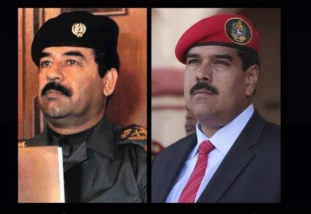 Vision4theBlind's tweet image. Anyone else find it odd that Maduro looks very similar to Saddam Hussein?